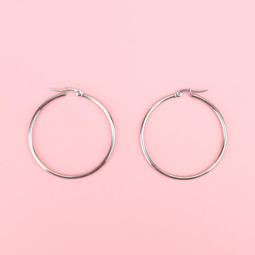 45mm Stainless Steel Hoop Earrings