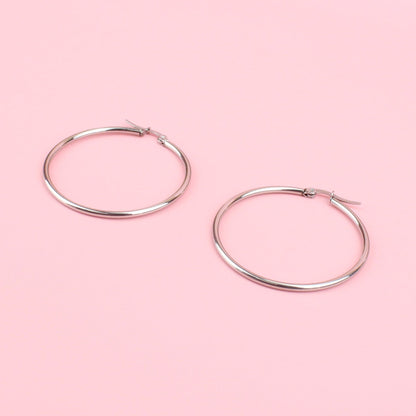 45mm Stainless Steel Hoop Earrings