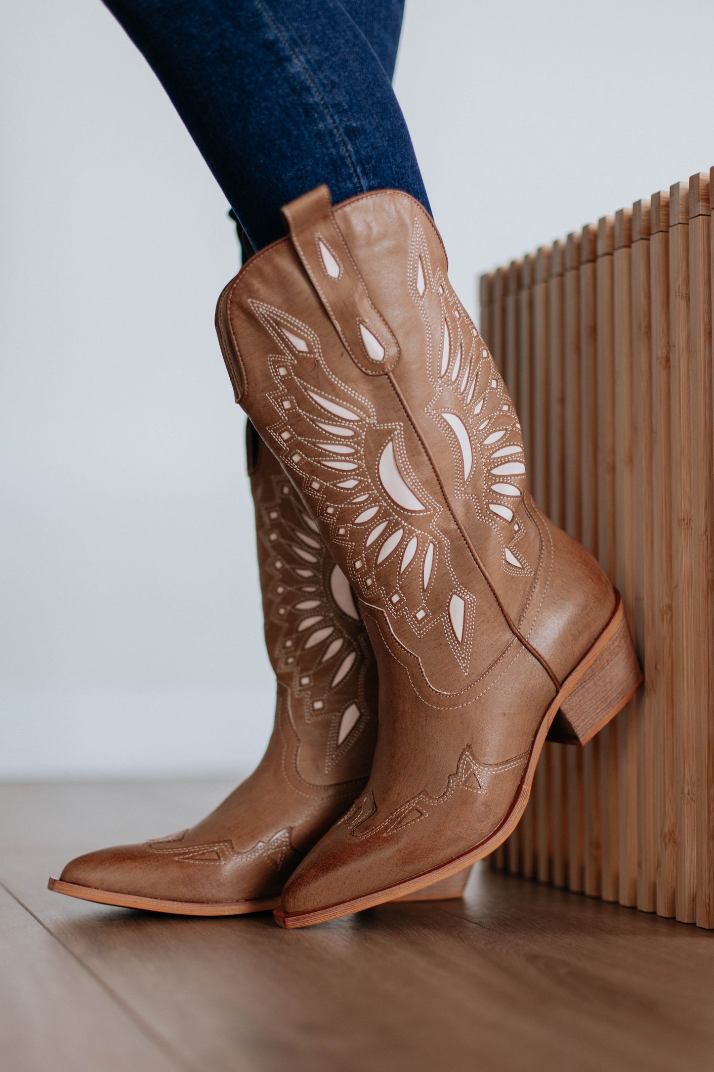 Someone Else's Problem Cowgirl Boots - Tan