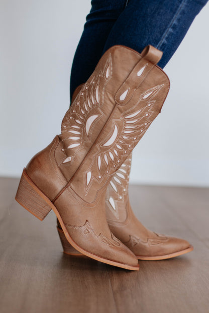 Someone Else's Problem Cowgirl Boots - Tan