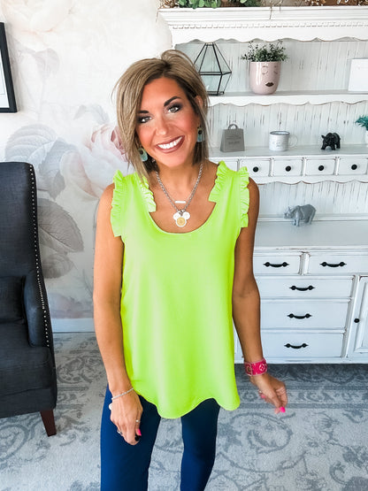 Missed You So Bad Tank - Lime Green
