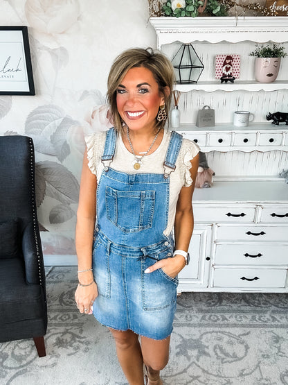 Judy Blue Raw Hem Overall Skirt