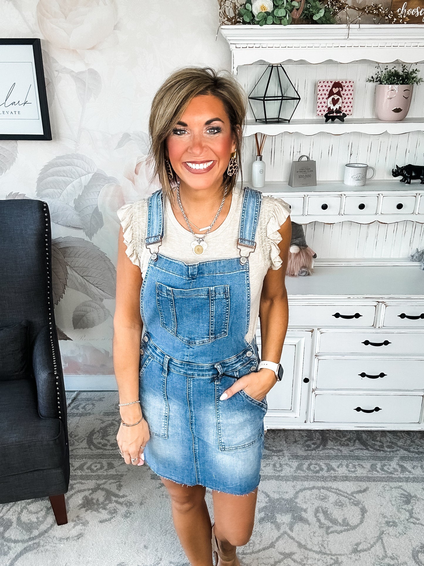 Judy Blue Raw Hem Overall Skirt