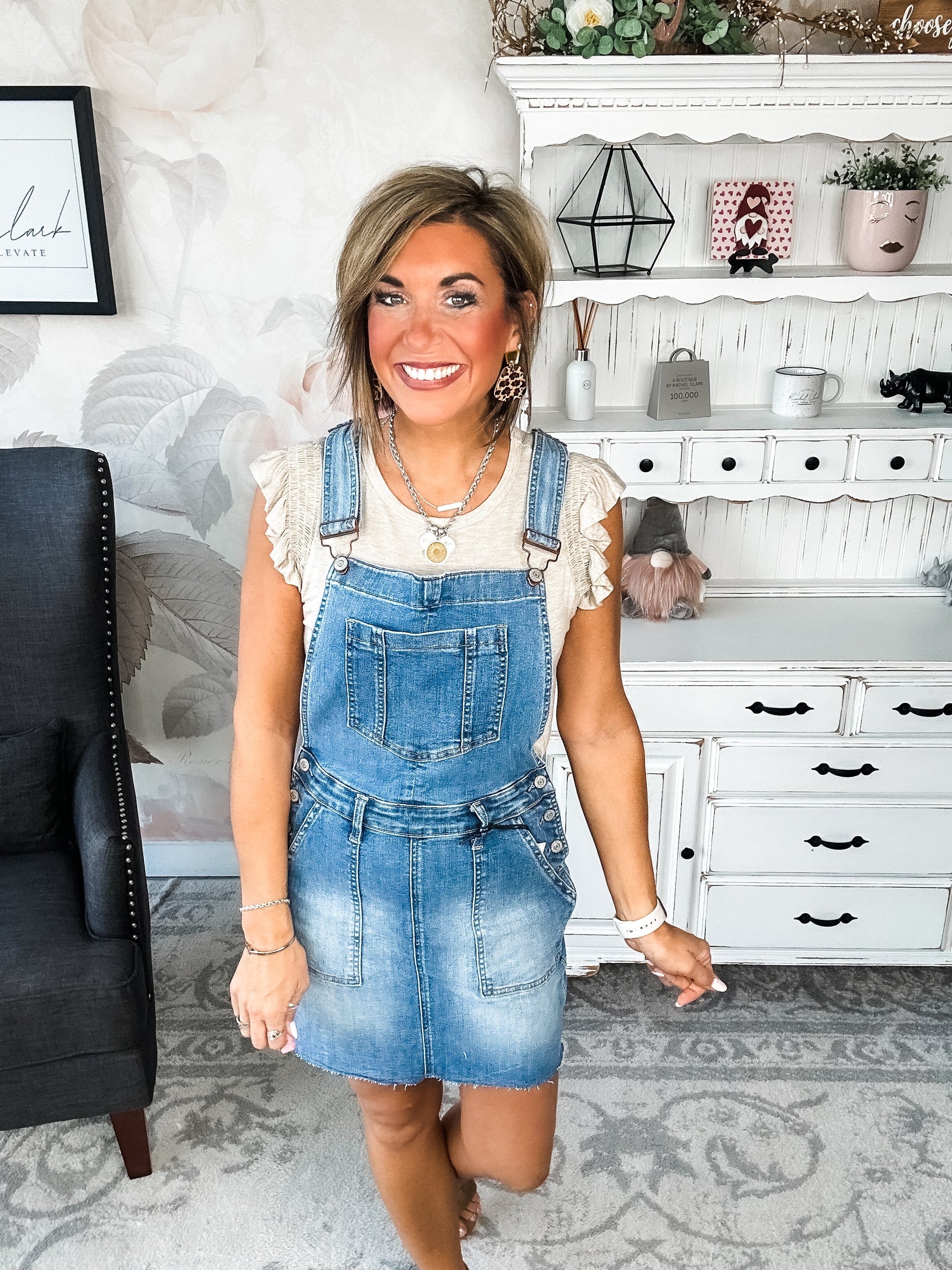 Judy Blue Raw Hem Overall Skirt