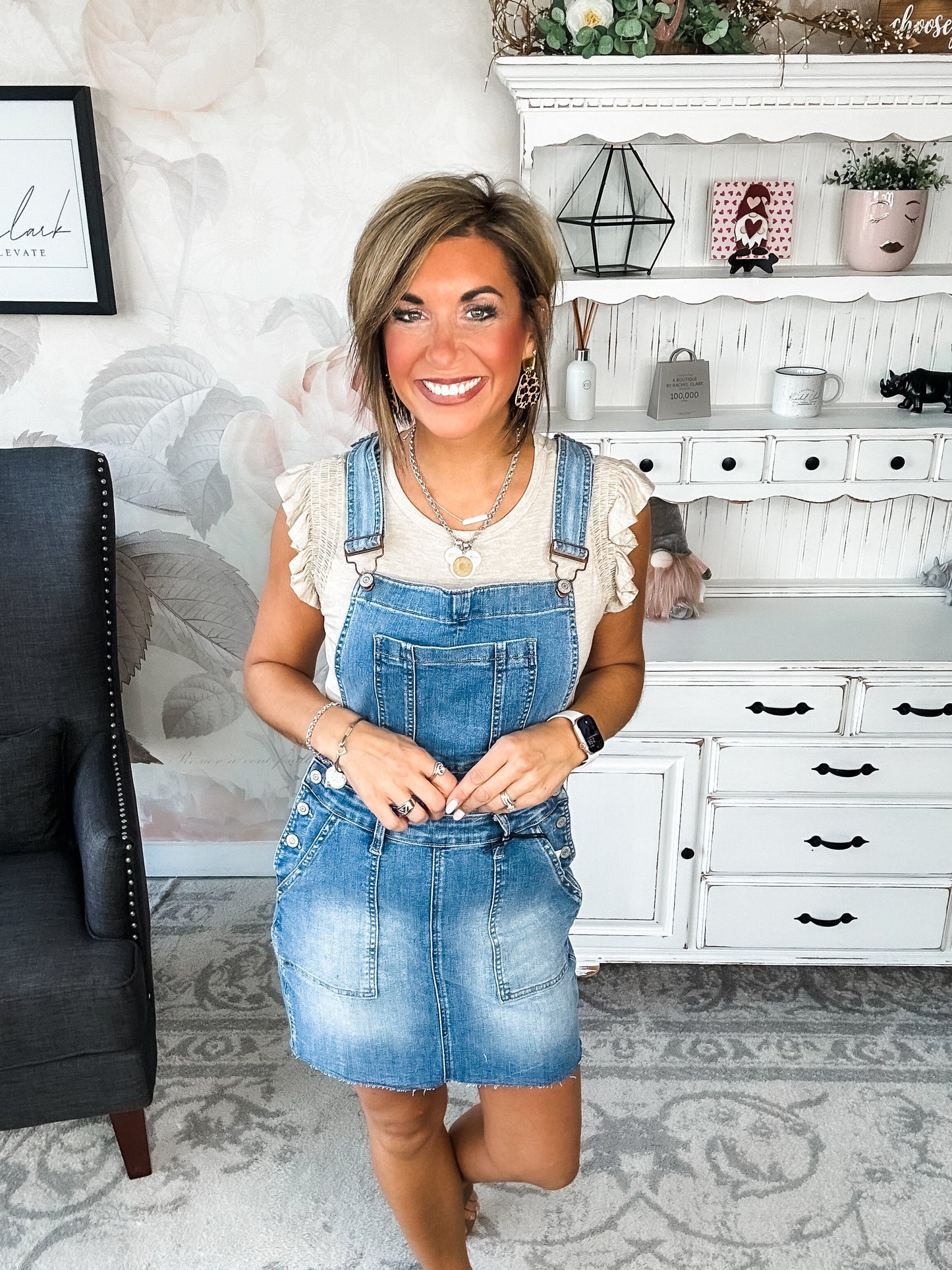 Judy Blue Raw Hem Overall Skirt