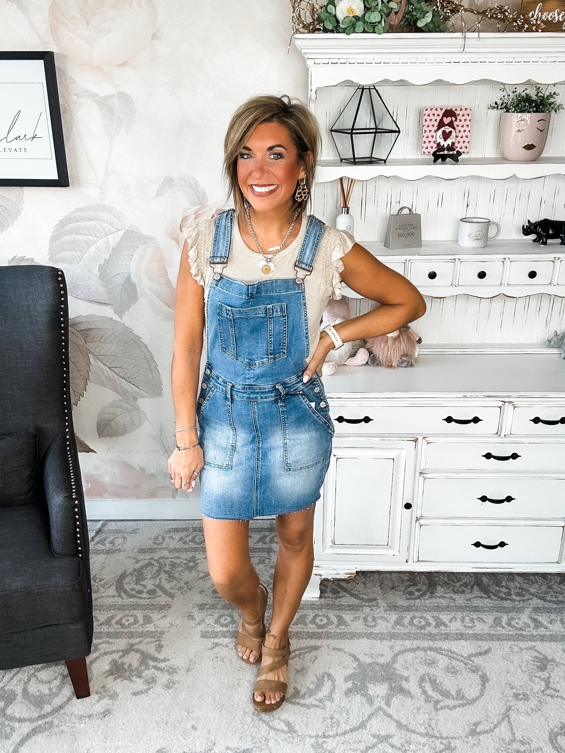 Judy Blue Raw Hem Overall Skirt