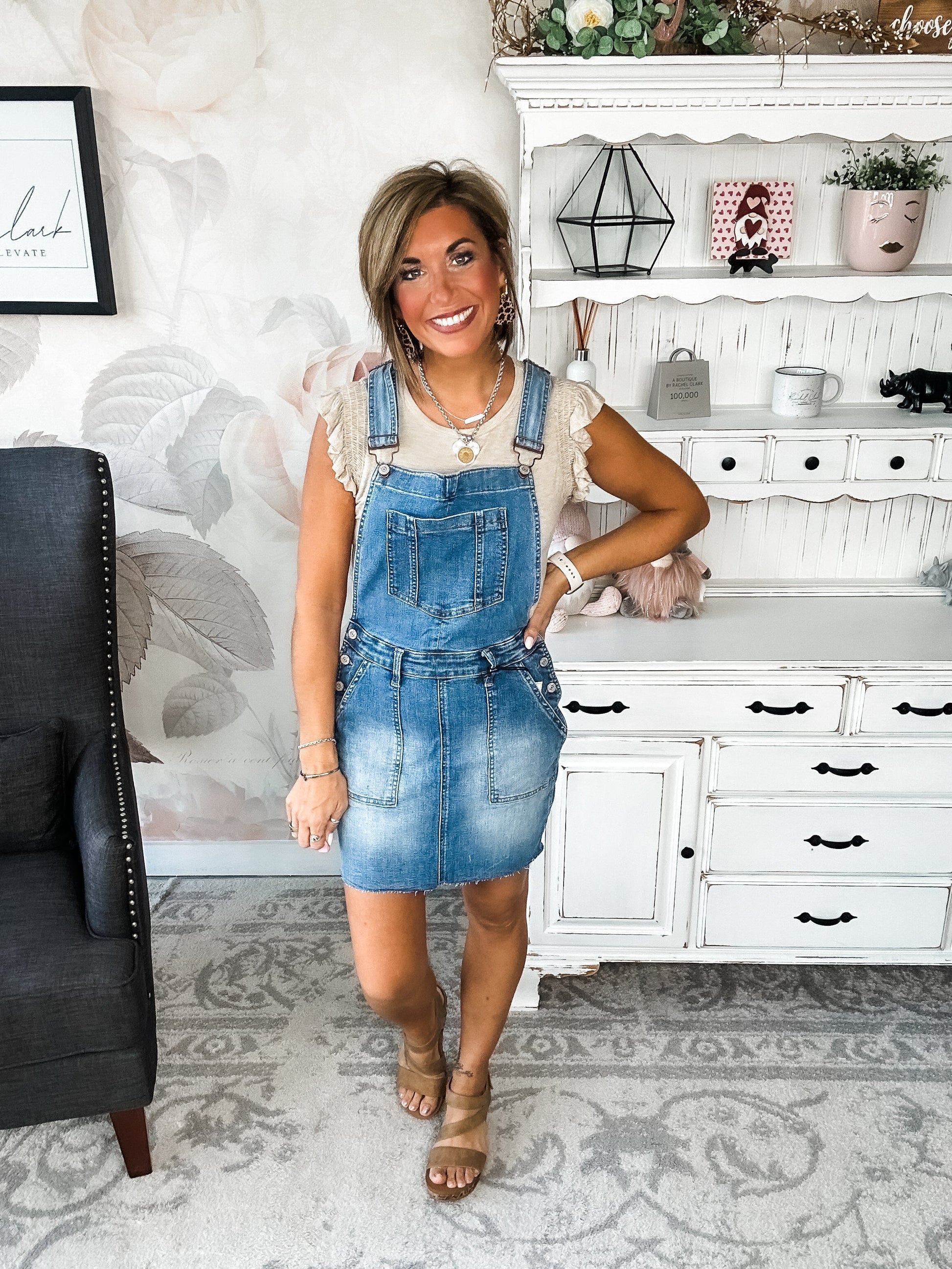 Judy Blue Raw Hem Overall Skirt