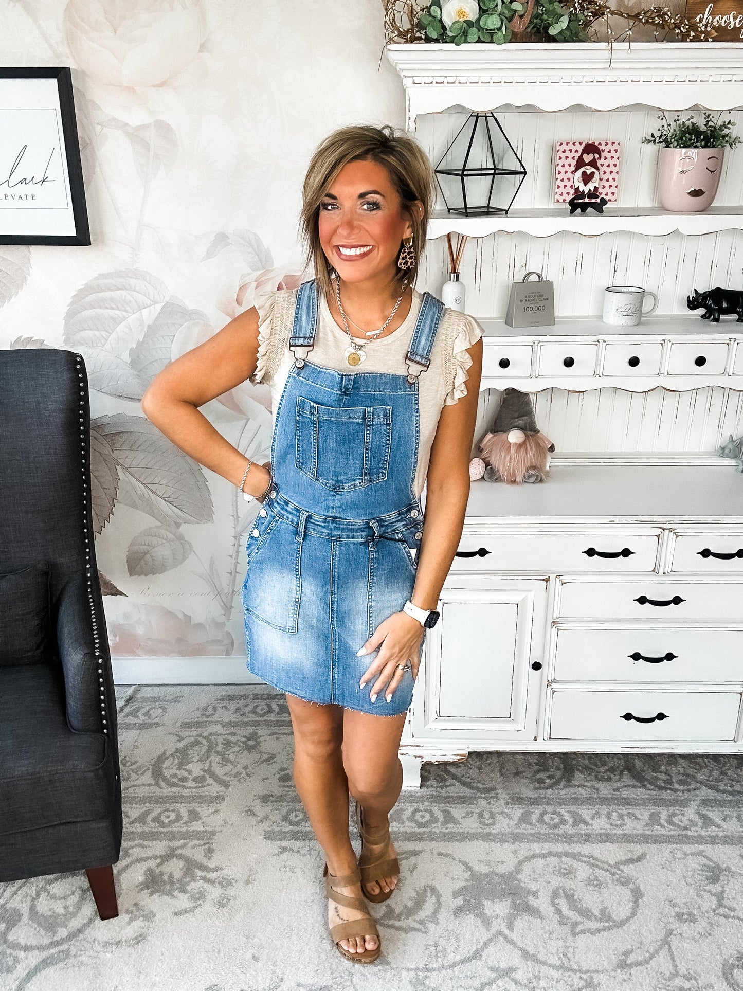 Judy Blue Raw Hem Overall Skirt
