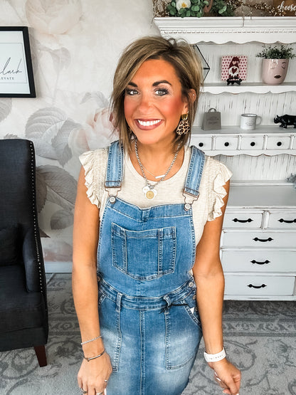 Judy Blue Raw Hem Overall Skirt