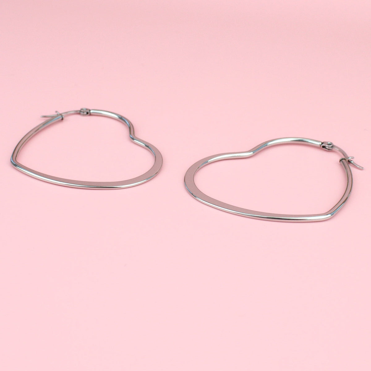 50mm Heart Hoops (Stainless Steel)