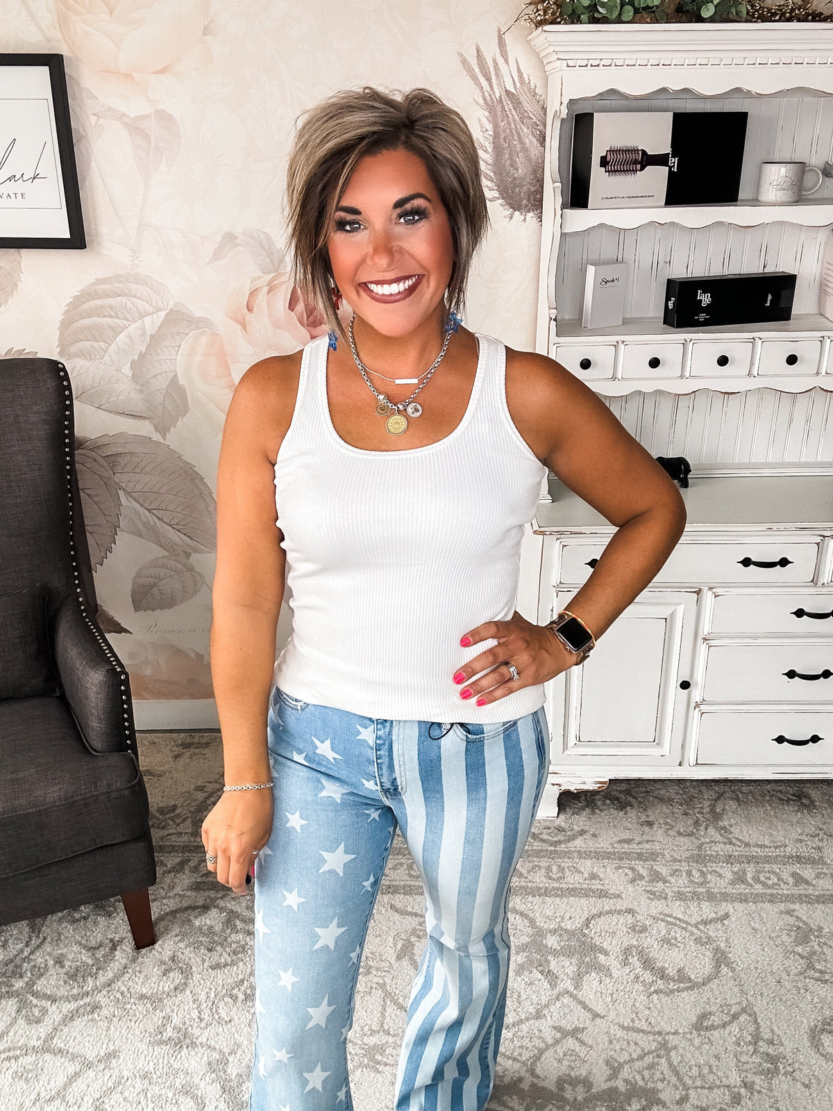 Judy Blue Stars & Stripes Bleach Flare