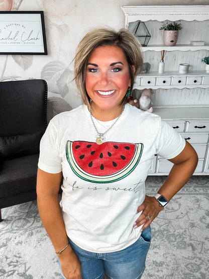 Life Is Sweet Watermelon Graphic Tee