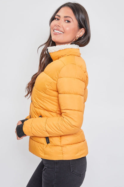 Jacket Puffer With Sherpa Fur Hoodie