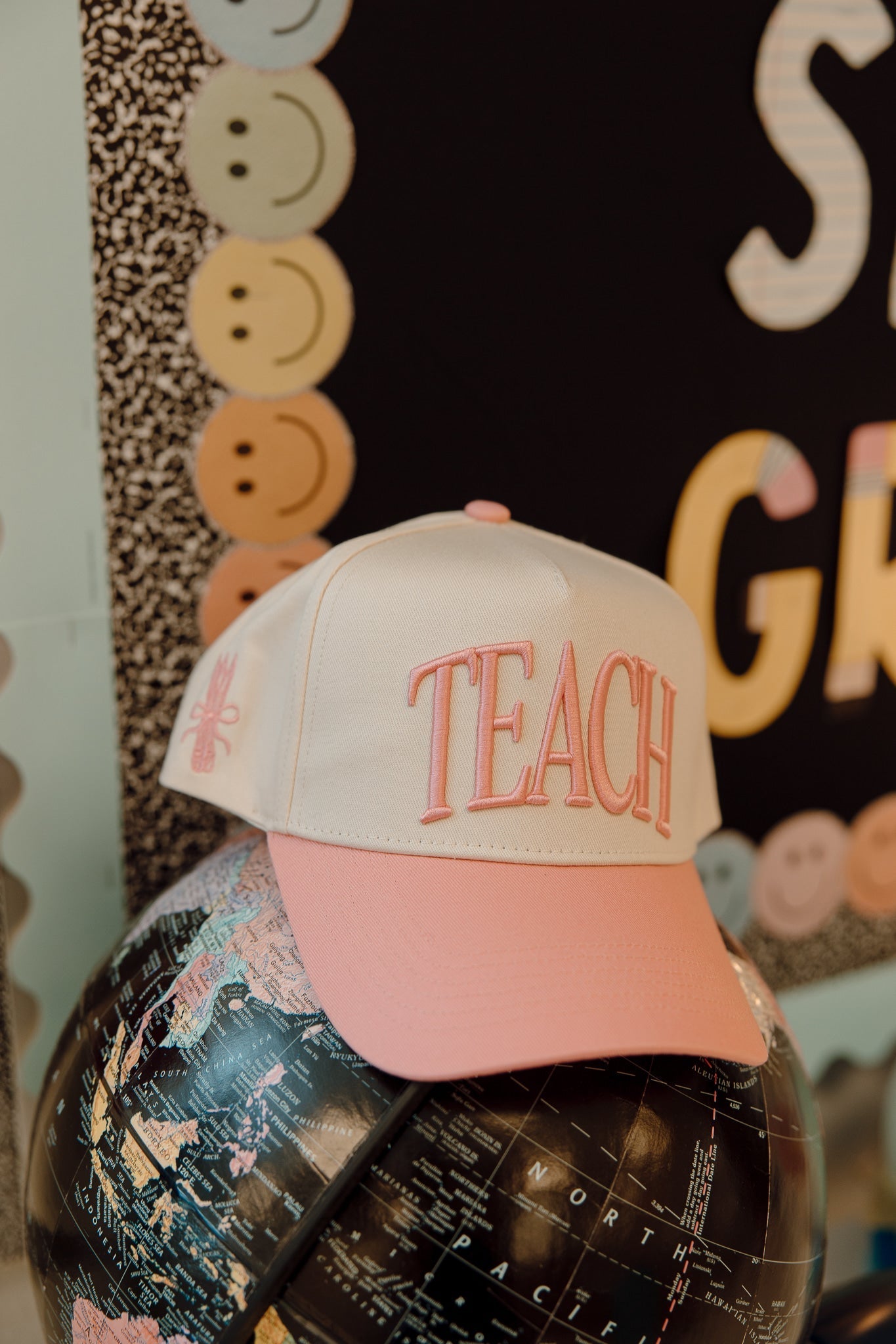 TEACH - Pink Vintage Trucker Hat