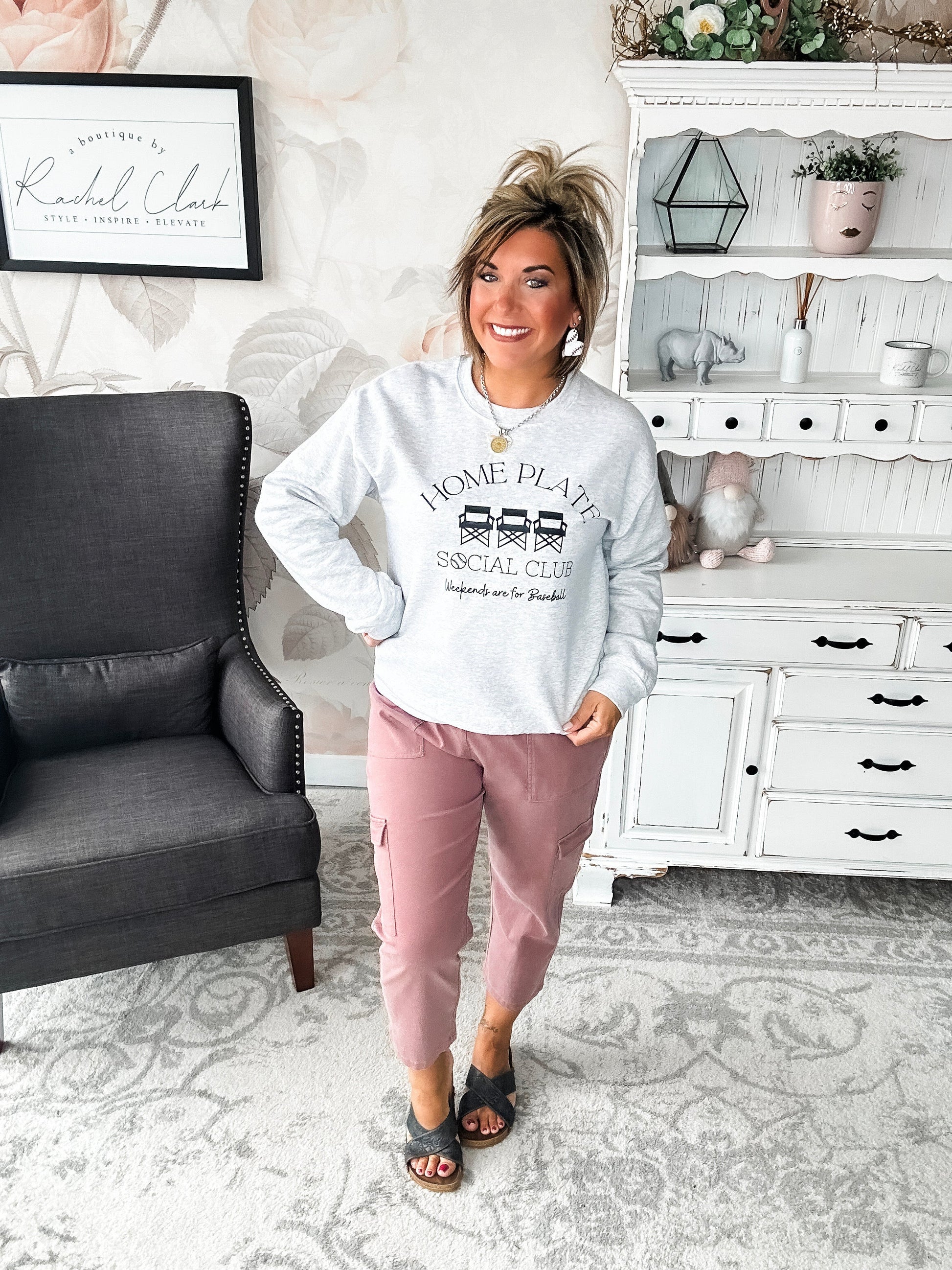 Home Plate Social Club Pullover Sweatshirt