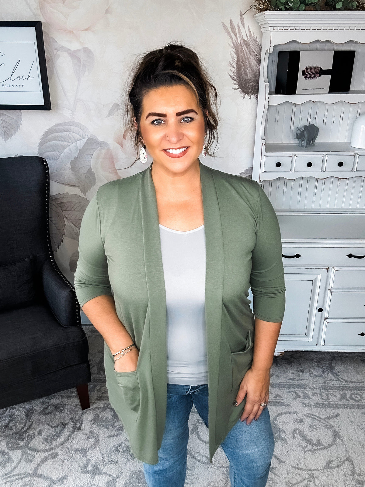 Keep On Going Cardigan - Olive