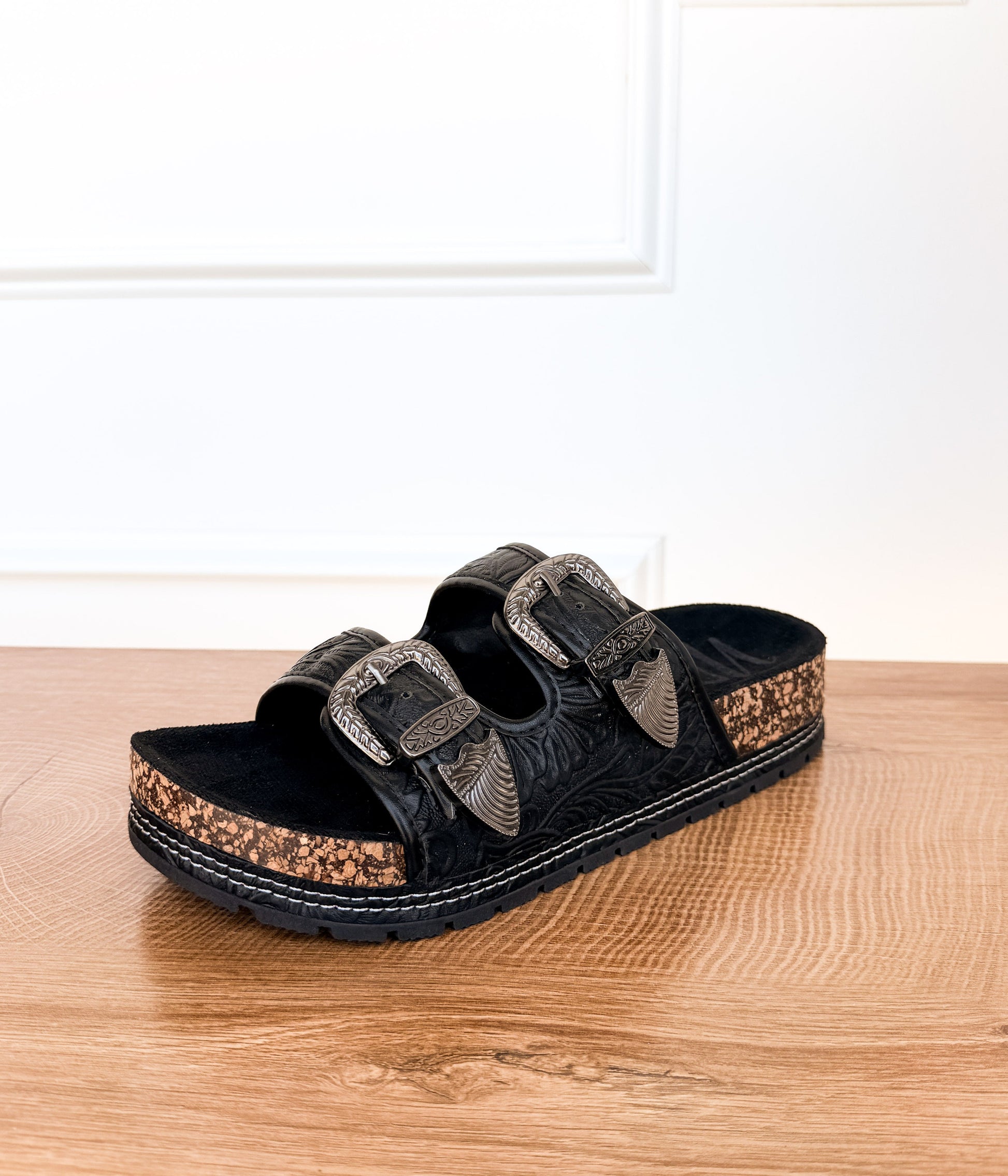 Morgana Western Sandal in Black