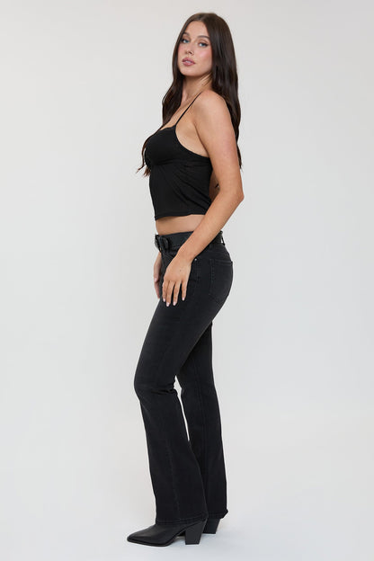 Women's Belted Bootcut Jeans
