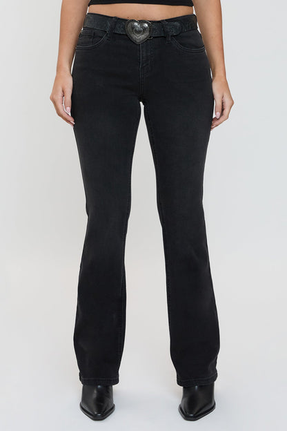 Women's Belted Bootcut Jeans
