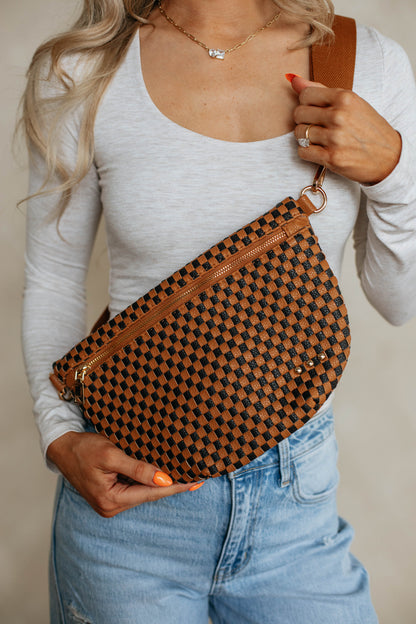 Patsy Checkered Bum Bag - Espresso