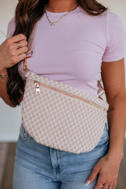 Patsy Checkered Bum Bag - Blush