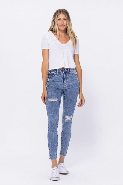 Judy Blue Destroyed Acid Wash Skinnies