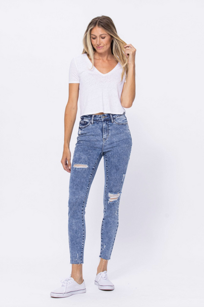 Judy Blue Destroyed Acid Wash Skinnies