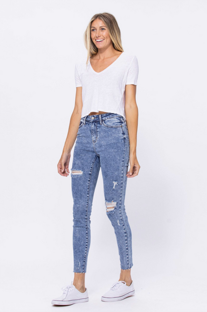 Judy Blue Destroyed Acid Wash Skinnies
