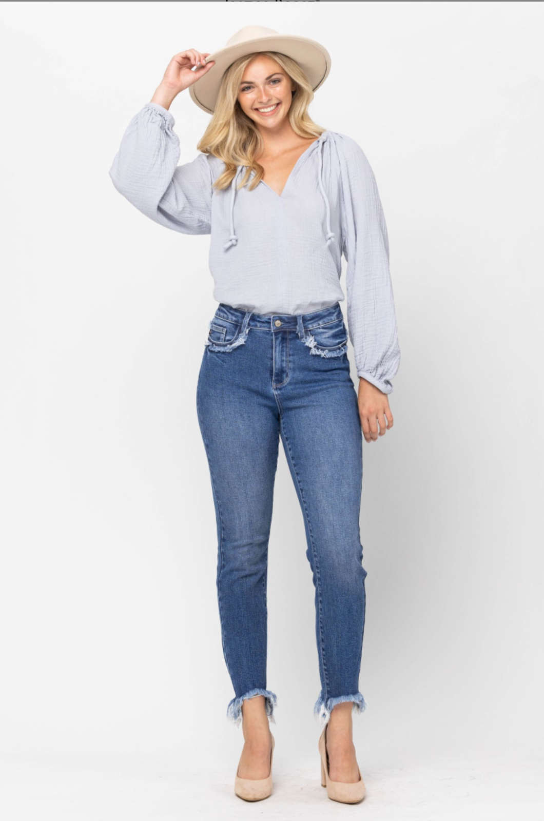 Judy Blue Fringe Pocket Slim Fit Jeans