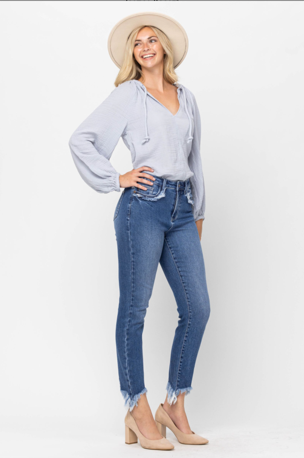 Judy Blue Fringe Pocket Slim Fit Jeans