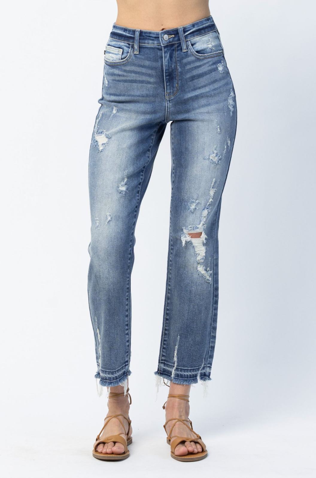 Judy Blue Release Hem Straight Jeans