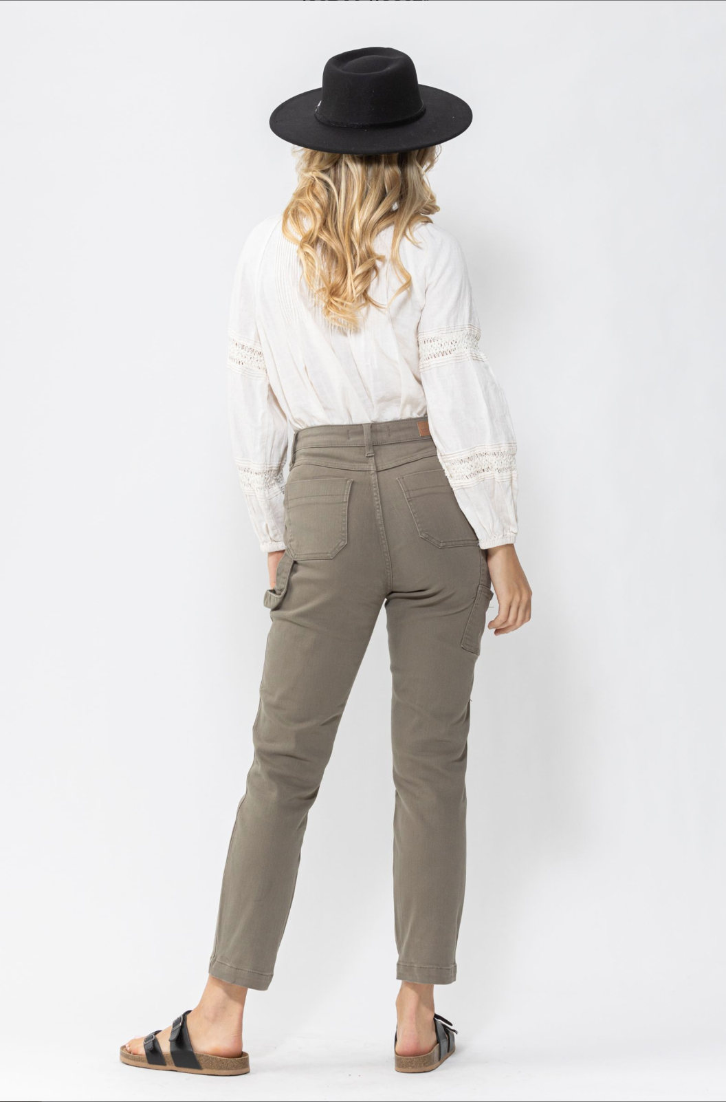 Judy Blue Olive Girlfriend Utility Pants