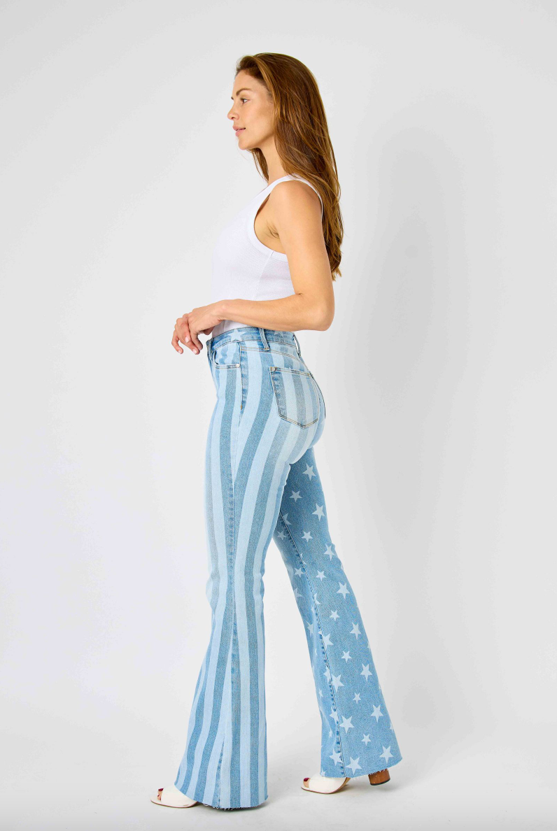 Judy Blue Stars & Stripes Bleach Flare