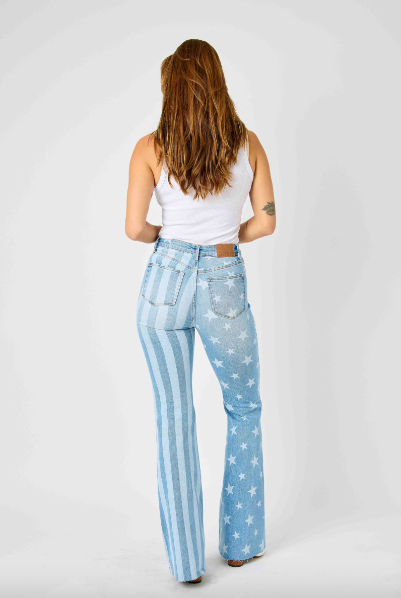 Judy Blue Stars & Stripes Bleach Flare