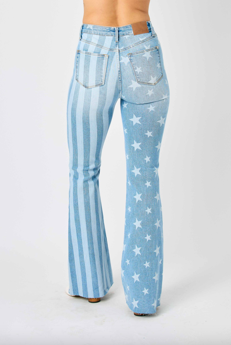 Judy Blue Stars & Stripes Bleach Flare