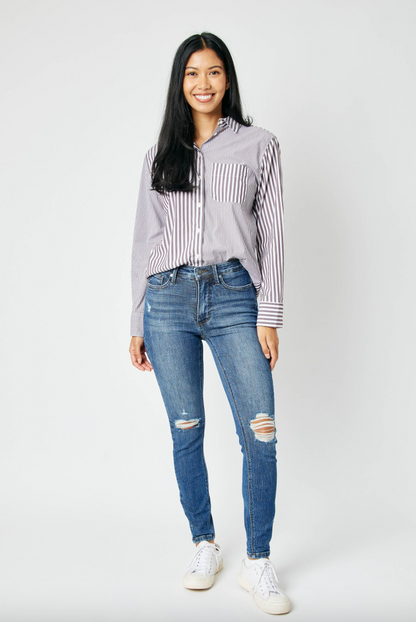 Judy Blue Tummy Control Destroyed Skinny Jeans
