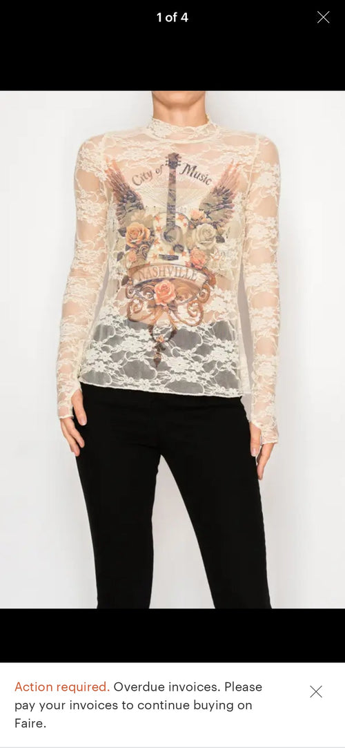 Origami - City of Music Nashville Lace Top