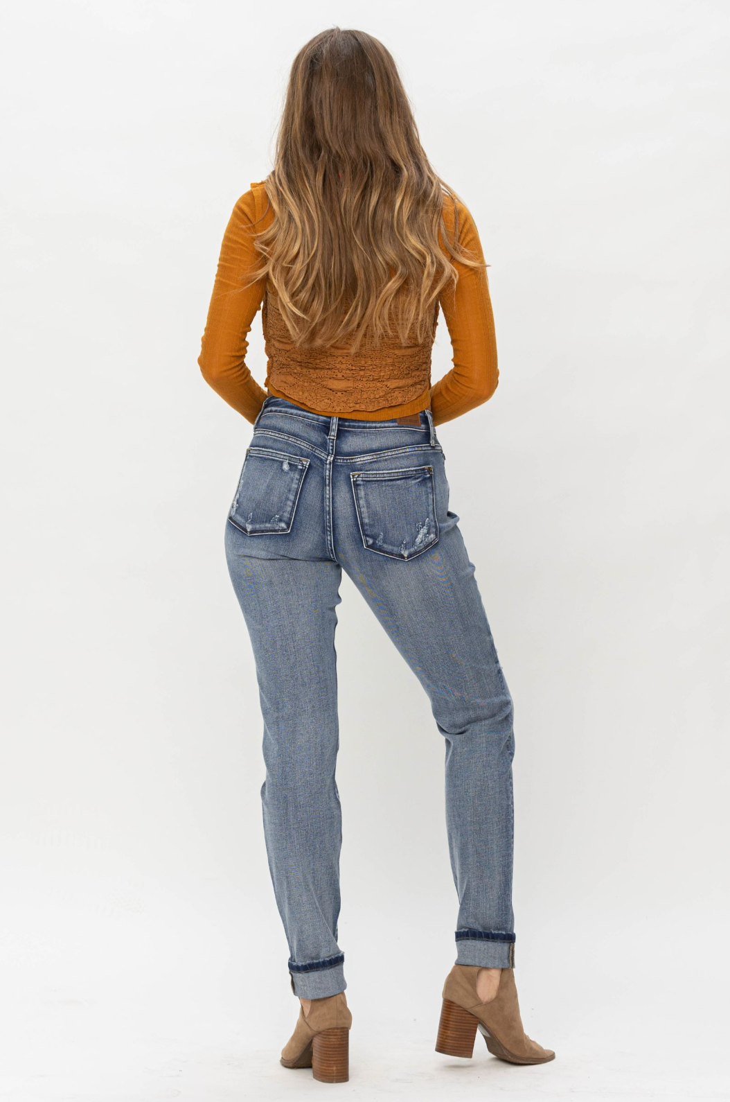 Judy Blue Contrast Wash Boyfriend Jeans