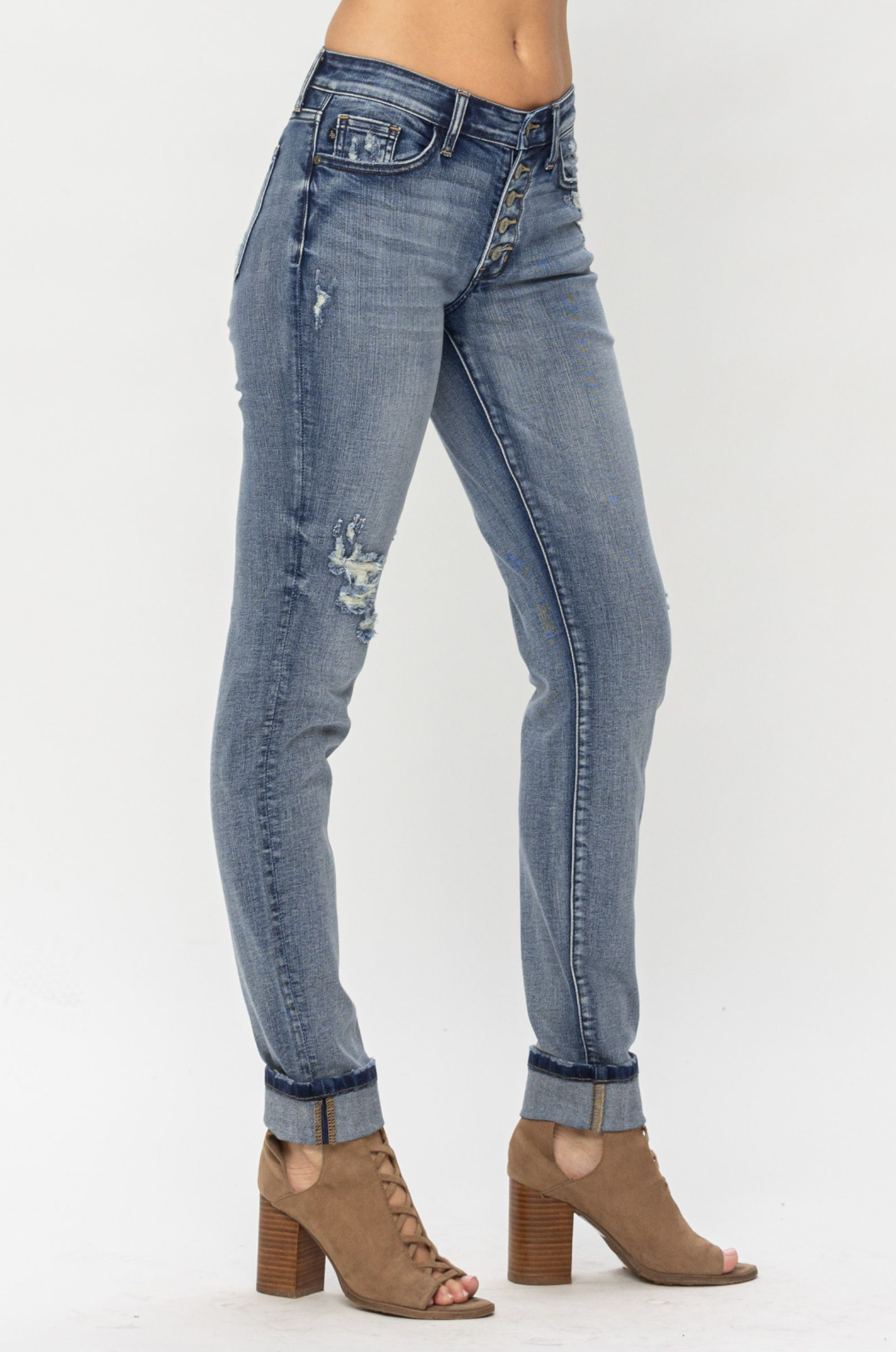 Judy Blue Contrast Wash Boyfriend Jeans