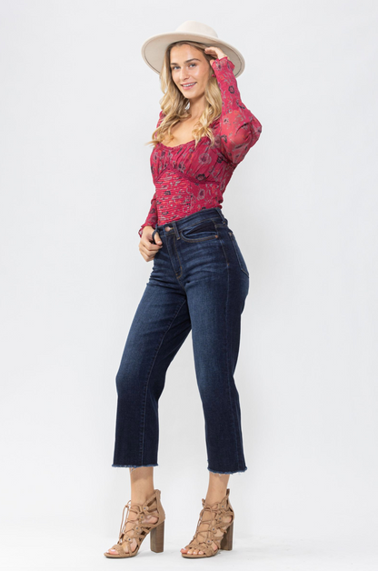 Judy Blue Cropped Wide Leg Jeans