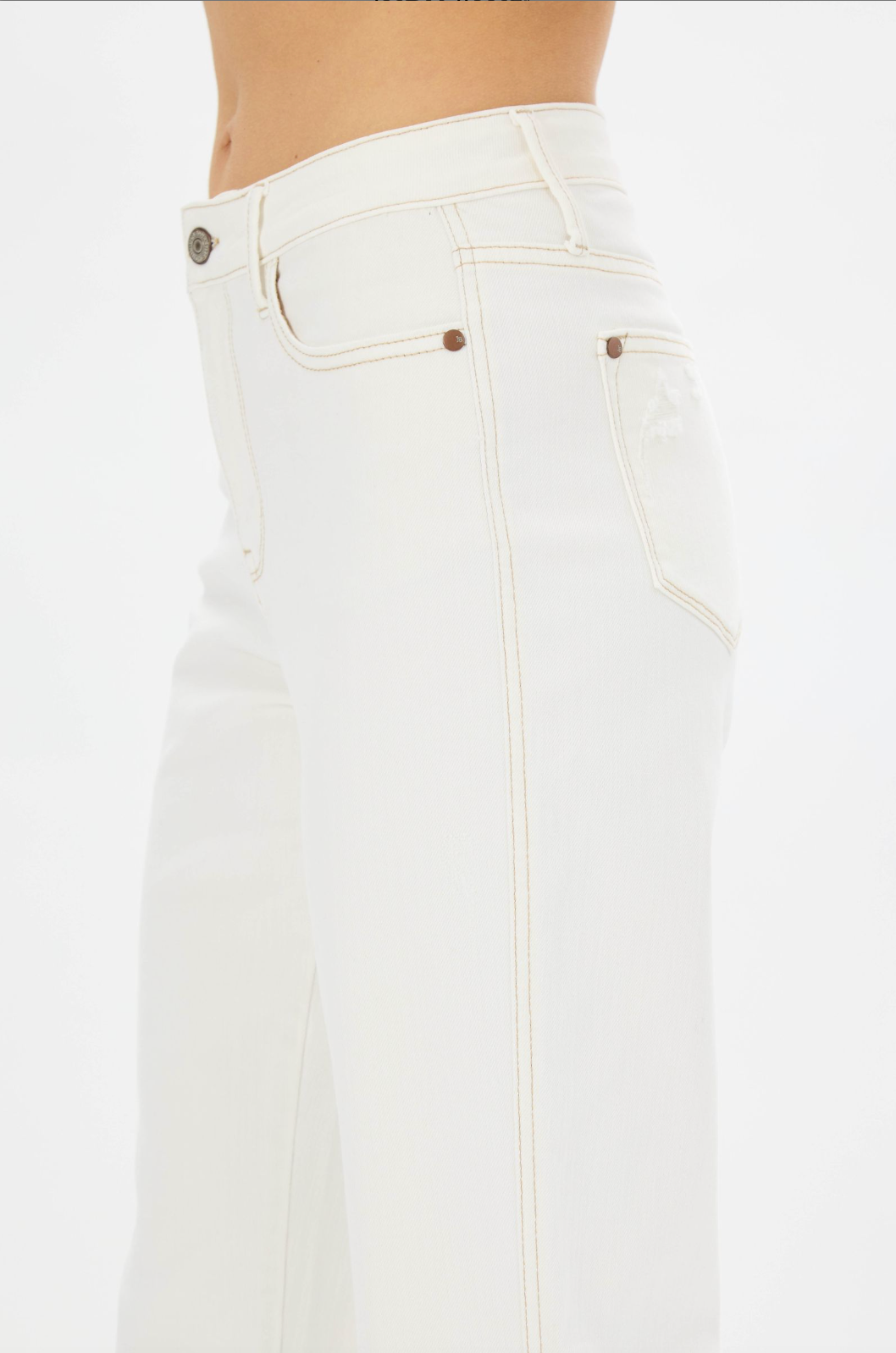 Judy Blue Ecru Straight Leg Jeans