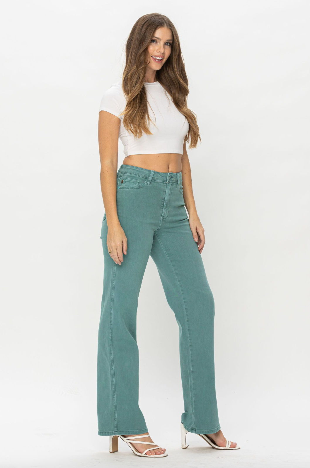 Judy Blue Straight Leg Sea Green Jeans