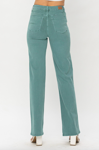 Judy Blue Straight Leg Sea Green Jeans