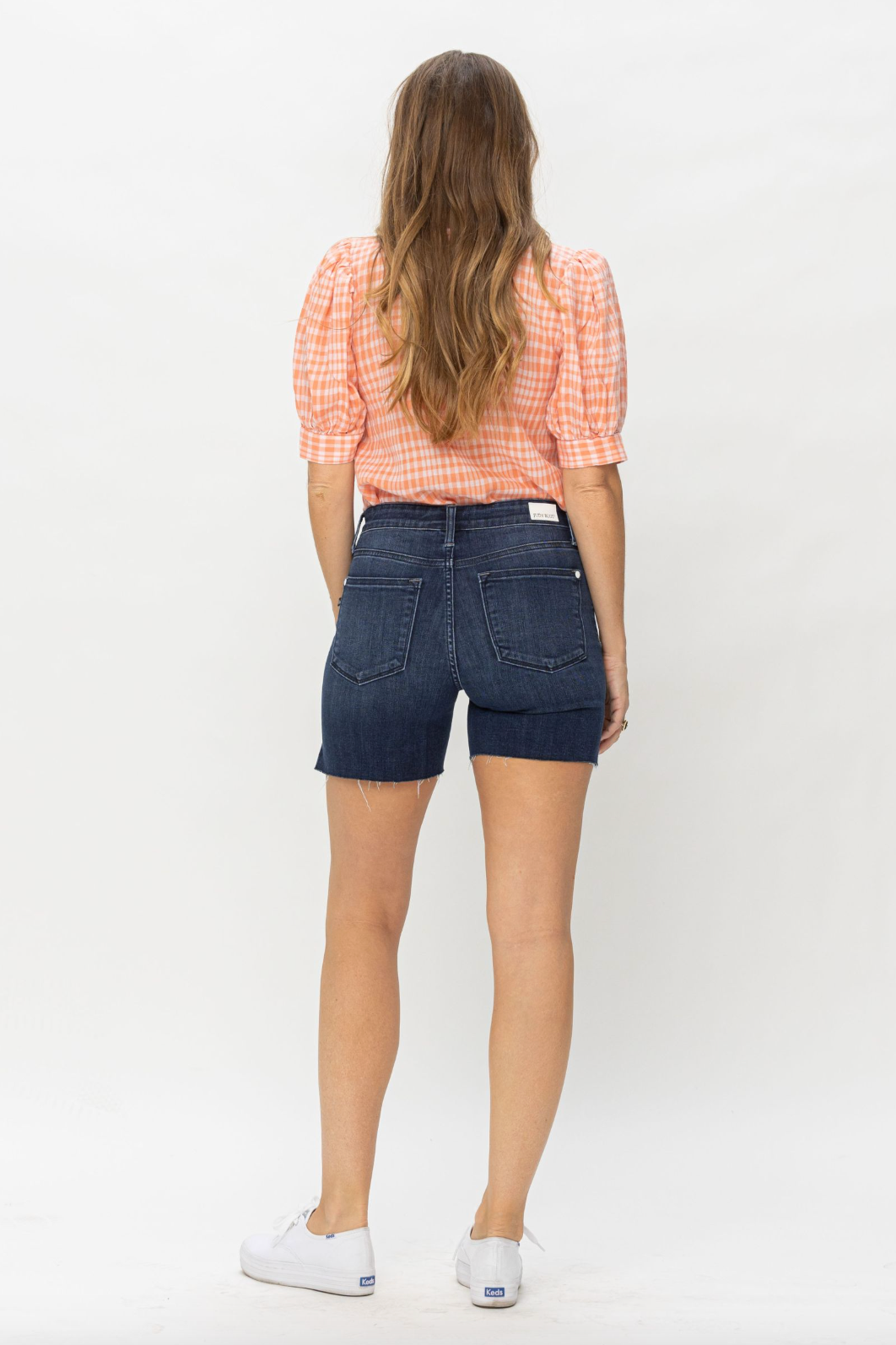 Judy Blue Mid Length Cut Off Shorts