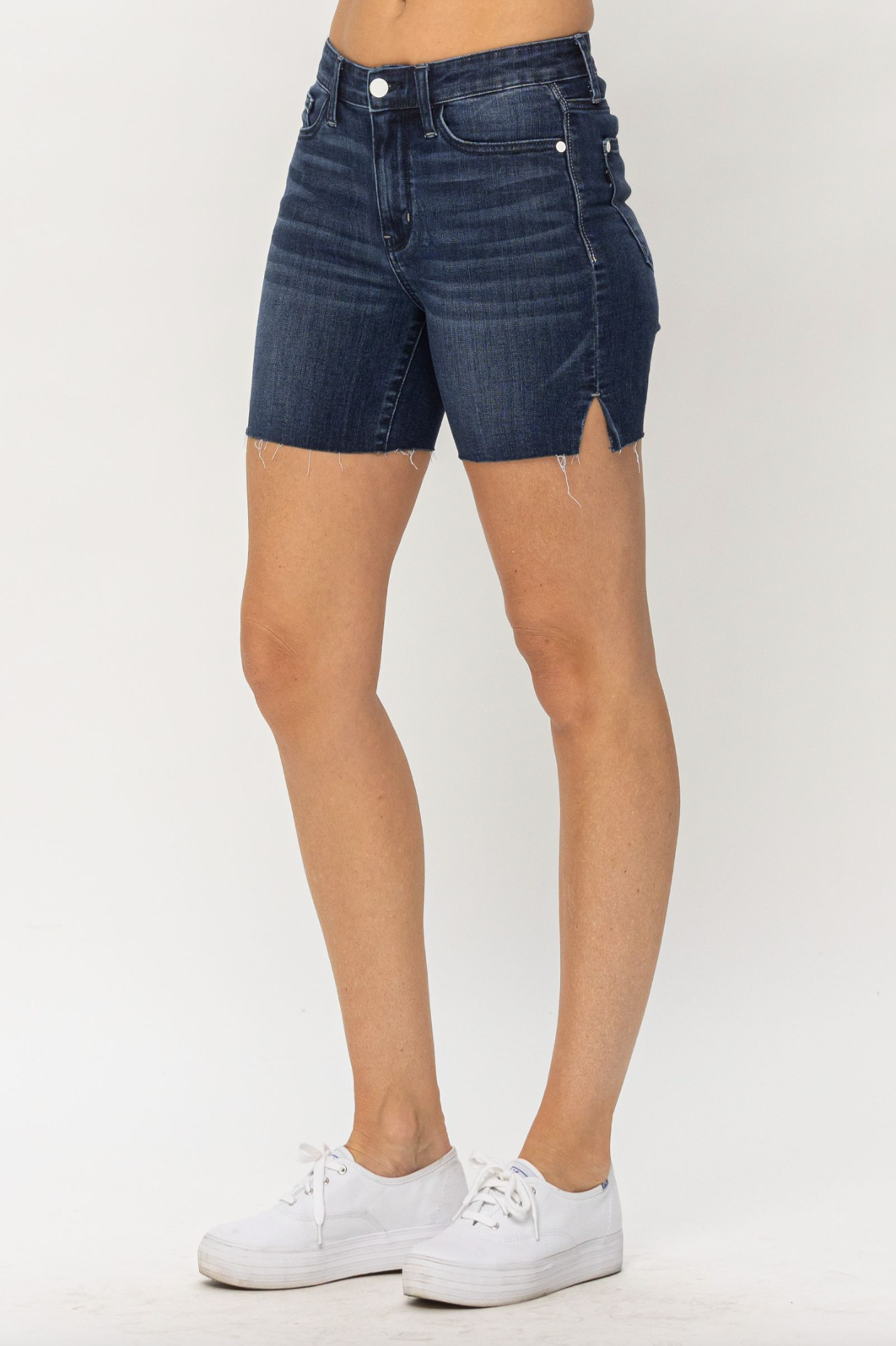 Judy Blue Mid Length Cut Off Shorts