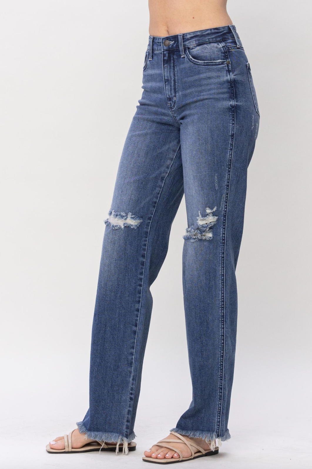 Judy Blue Knee Destroy Straight Leg Jeans
