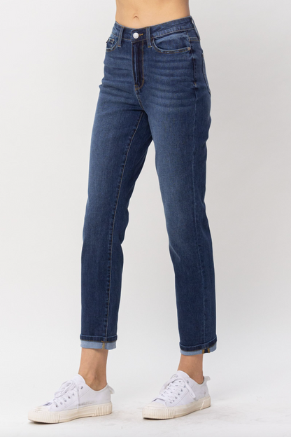 Judy Blue Cool Denim Cuffed Boyfriend Jeans