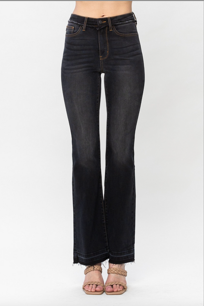 Judy Blue Release Hem Slim Bootcut Jeans - Vintage Black