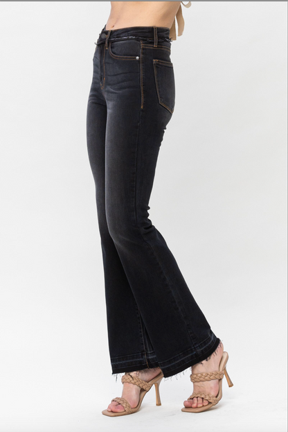 Judy Blue Release Hem Slim Bootcut Jeans - Vintage Black