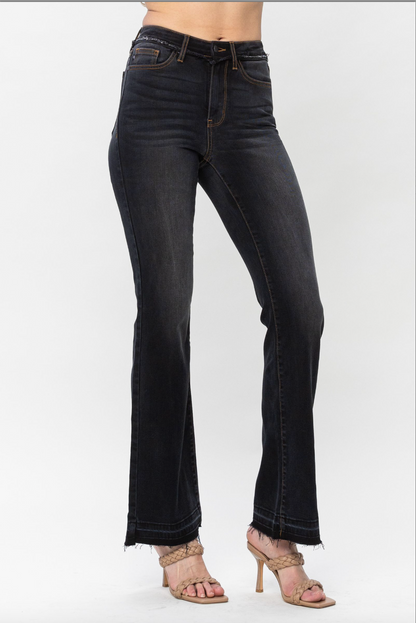 Judy Blue Release Hem Slim Bootcut Jeans - Vintage Black